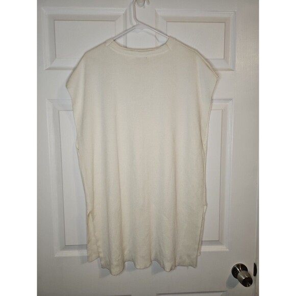 NWT Worthington JcPenney Women’s XL Tunic Sweater Ivory Sleeveless Crew Neck NEW - Picture 3 of 3